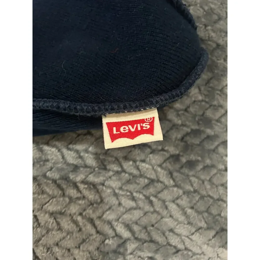 Levis Logo Beanie Knit Hat Adult One Size Blue Winter Cuffed Cap